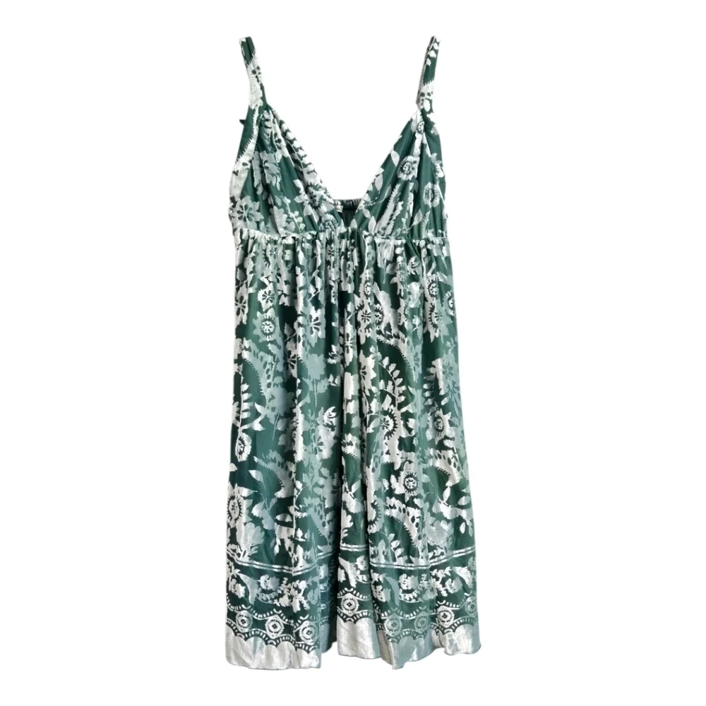 NWT Free People Snow Angel Mini Slip / Pine Frost Mini Dress, Xsmall